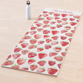 Esterilla De Yoga Fresa acuarela personalizada