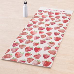 Esterilla De Yoga Fresa acuarela personalizada