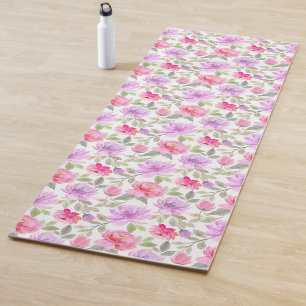Esterilla De Yoga Fresco Ambiente de Primavera: Diseño Floral Rosa y