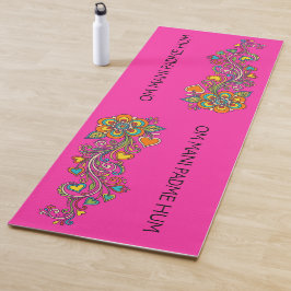 Esterilla De Yoga Fronteras de zarcillos de poder floral retro 18 + 