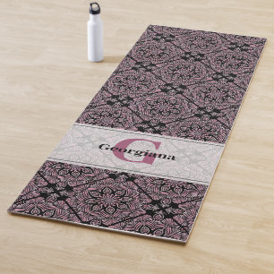 Esterilla De Yoga Fronteras florales Dusky Rosa personalizadas Manda