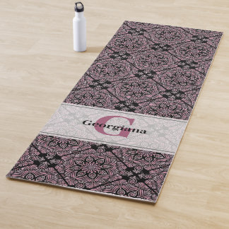 Esterilla De Yoga Fronteras florales Dusky Rosa personalizadas Manda