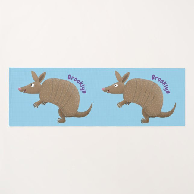 Esterilla De Yoga Funny armadillo feliz personalizado ilustracion (Anverso (horizontal))