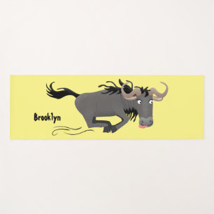 Esterilla De Yoga Funny Wildebeest corriendo ilustracion personaliza