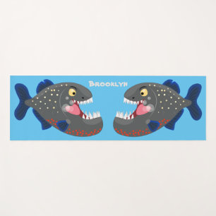 Esterilla De Yoga Furioso ilustracion personalizado de piranha
