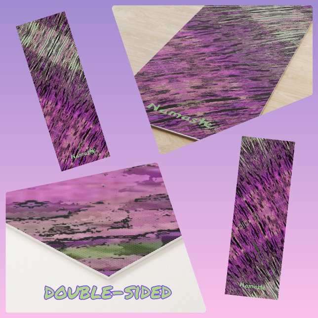 Esterilla De Yoga Fuschia rosa morado y verde abstracto yoga mate (Subido por el creador)