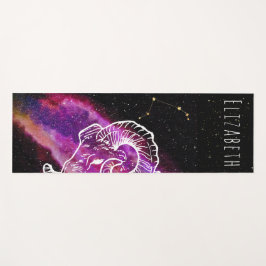 Esterilla De Yoga Galaxia Aries Rosa Constellation Zodiac Personaliz