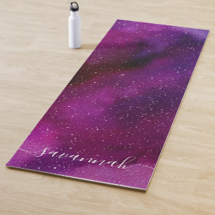 Esterilla De Yoga Galaxias de color de agua nombre personalizado púr