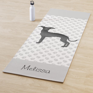 Esterilla De Yoga Galgo Italiano Negro Perro Lindo Con Nombre Person