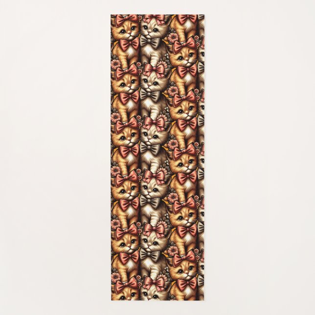 Esterilla De Yoga Gatitos Adorables De Bow-Tied (Anverso)