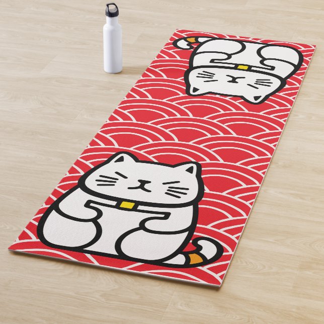 Esterilla De Yoga Gato afortunado japonés o Maneki-Neko (In situ)