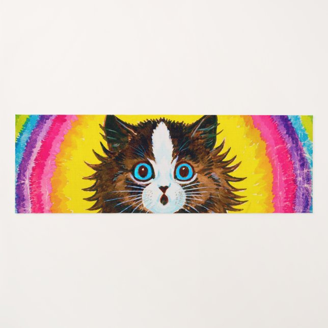 Esterilla De Yoga Gato en un arcoiris, Louis Wain (Anverso (horizontal))