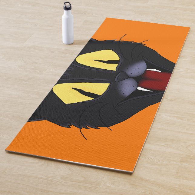 Esterilla De Yoga Gato negro de Halloween (In situ)