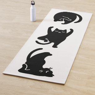 Esterilla De Yoga Gato negro lindo haciendo yoga,