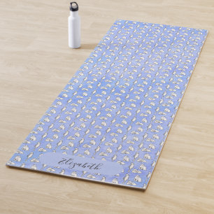 Esterilla De Yoga Gatos azules acuarela personalizables nombre color