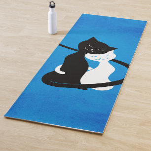 Esterilla De Yoga Gatos lindos del azul dos en amor