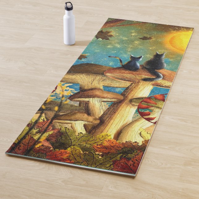 Esterilla De Yoga Gatos para champiñones Sólido en la parte posterio (In situ)