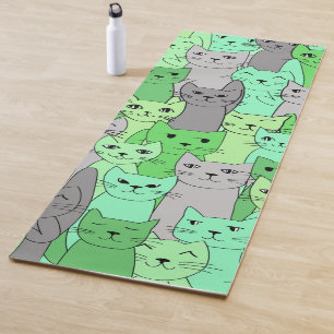 Esterilla De Yoga Gatos verdes diseñan yoga mate