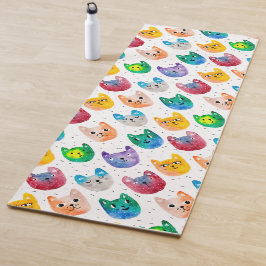 Esterilla De Yoga Gatos y amigos de la acuarela