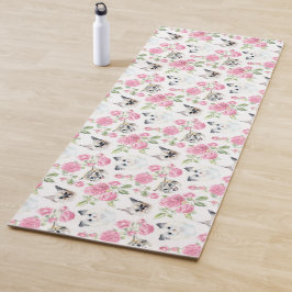 Esterilla De Yoga Gatos y Rosas