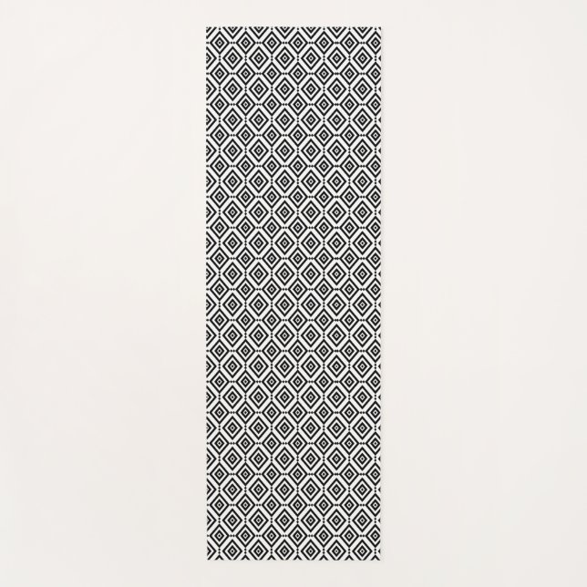 Esterilla De Yoga Geométrica moderna en blanco y negro (Anverso)