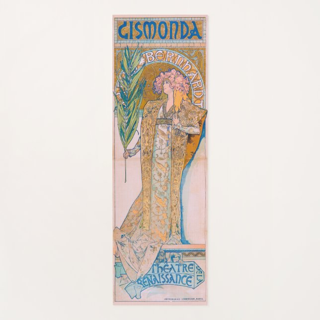 Esterilla De Yoga Gismonda, Sarah Bernhardt, Mucha (Anverso)