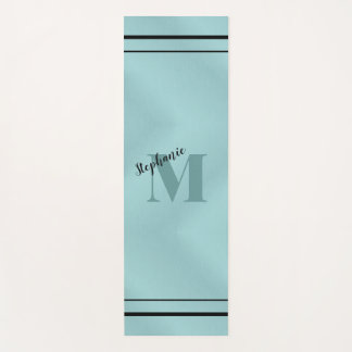 Esterilla De Yoga Glam Verde azulada Brushed Metalizado, Monogramado