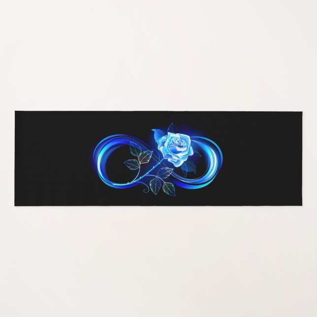 Esterilla De Yoga Glowing infinity with blue rose (Anverso (horizontal))