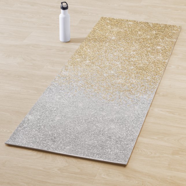 Esterilla De Yoga Gold and Silver Glitter Ombre Luxury Design  (In situ)