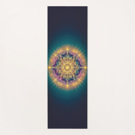 Esterilla De Yoga Golden Mandala Glow on Teal – Spiritual Sacred