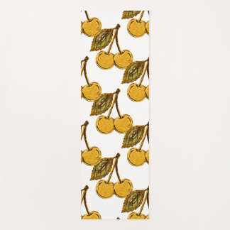 Esterilla De Yoga Golden Metallic Cherries Pattern