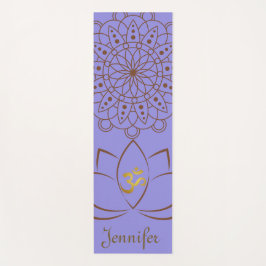 Esterilla De Yoga Golden Om Lotus Mandala + Tu Nombre Espíritu