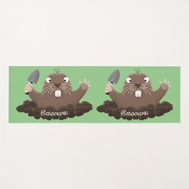 Esterilla De Yoga Gracioso gopher digging personalizado ilustracion (Anverso (horizontal))