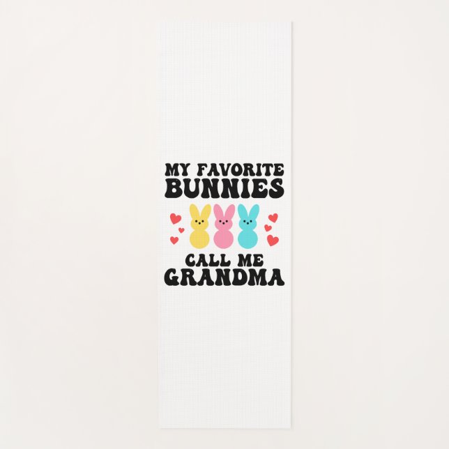 Esterilla De Yoga Gracioso, mis conejitos favoritos me llaman abuela (Anverso)