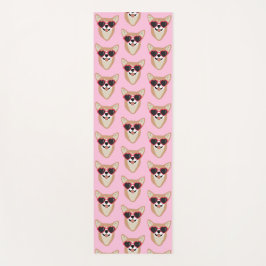 Esterilla De Yoga Gracioso Pembroke Welsh Patrón Corgi Rosa