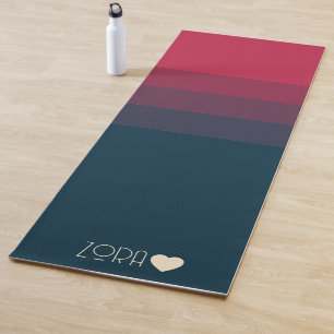 Esterilla De Yoga Gradaciones Monogramadas Rojas y Negras Personaliz