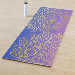 Esterilla De Yoga Gradiente Blue-Purple Monograma Gold Mandala