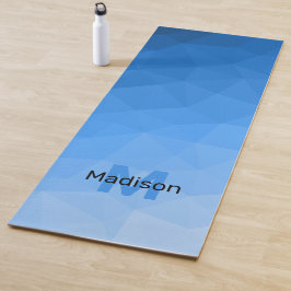 Esterilla De Yoga Gradiente de azul claro patrón de malla de geometr