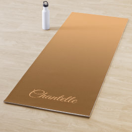 Esterilla De Yoga Gradiente elegante dorado con nombre personalizado