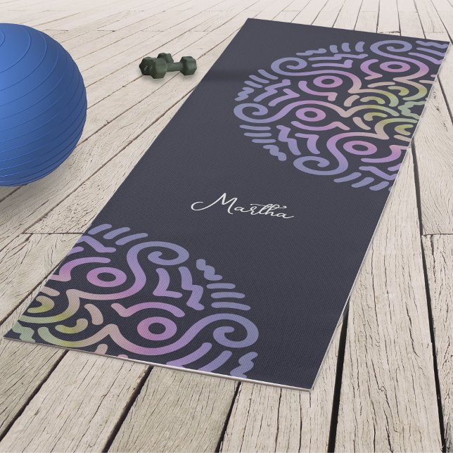 Esterilla De Yoga Gradiente elegante personalizado Mandala Marina Az (Roll out our Mandala Yoga Mat and create balance, strength, and serenity in every pose.)