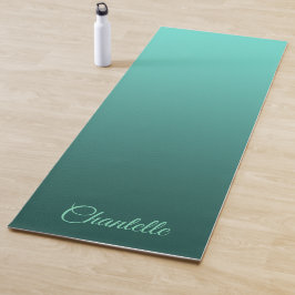 Esterilla De Yoga Gradiente elegante Verde azulado con nombre person