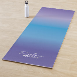Esterilla De Yoga Gradiente morado azul yoga mate con nombre persona