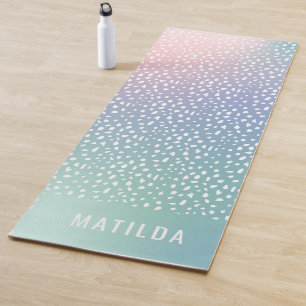 Esterilla De Yoga Gradiente Pastel + mancha con banda personalizada