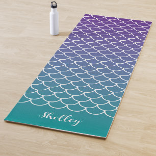 Esterilla De Yoga Gradiente Verde azulado púrpura Escala de Pescado