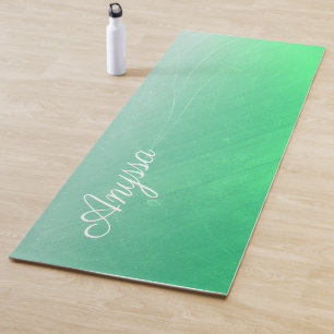 Esterilla De Yoga Gradiente verde limón personalizado nombre yoga ma
