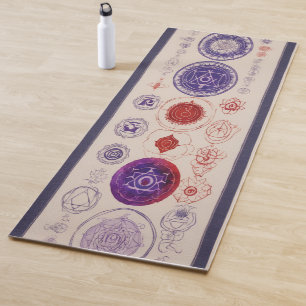 Esterilla De Yoga Gráfico de Alineación de Chakra Alfombra de Yoga –