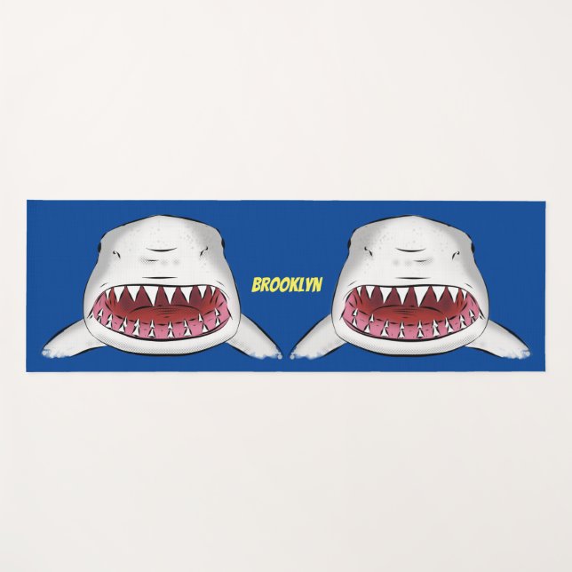 Esterilla De Yoga Gran tiburón blanco significa ilustracion personal (Anverso (horizontal))