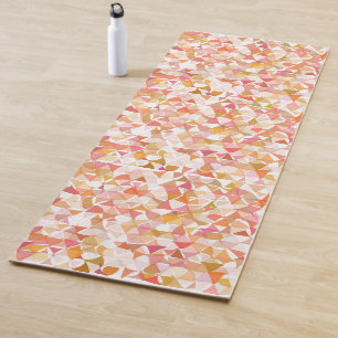 Esterilla De Yoga Grasa de yoga geométrica abstracta - Naranja rosa