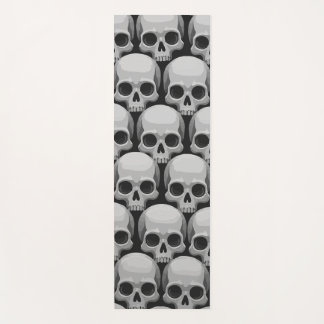 Esterilla De Yoga Gray Skull Pattern – Minimal Gothic Design