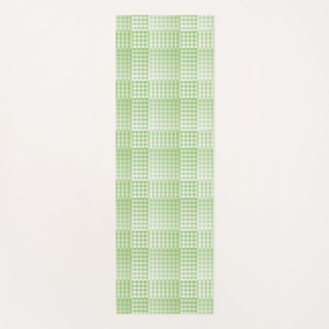 Esterilla De Yoga Green White Checker Abstract Pattern (Anverso)